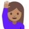 Person Raising Hand - Medium emoji on Google